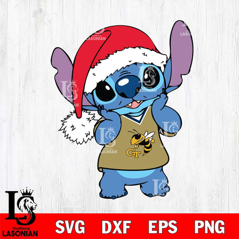 Georgia Tech Yellow Jackets Cute Stitch Christmas Svg Eps Dxf Png File, Digital Download, Instant Download