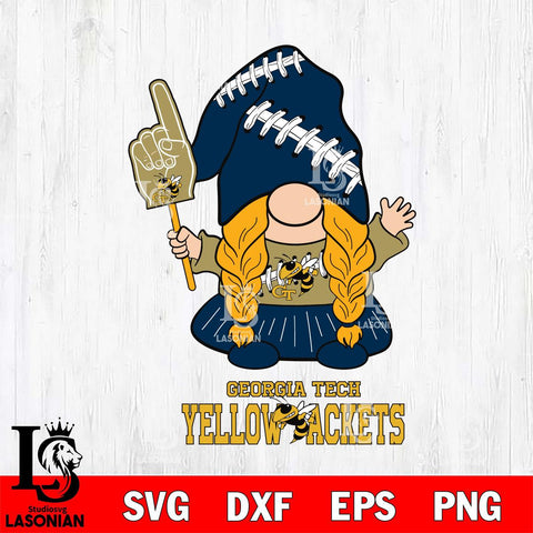 Georgia Tech Yellow Jackets Gnomes Fan Svg Eps Dxf Png File, Digital Download, Instant Download