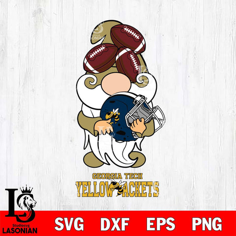 Georgia Tech Yellow Jackets Gnomes Helmet Svg Eps Dxf Png File, Digital Download, Instant Download