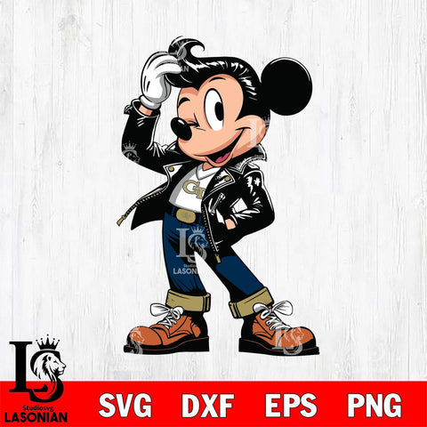 Georgia Tech Yellow Jackets Handsome Mickey Mouse Svg Eps Dxf Png File, Digital Download, Instant Download