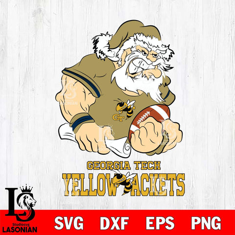 Georgia Tech Yellow Jackets Santa Claus Angry Svg dxf eps png pdf file,NCAA svg,Digital Download,Cricut file