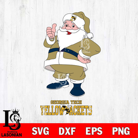 Georgia Tech Yellow Jackets Santa claus Svg dxf eps png pdf file,NCAA svg,Digital Download,Cricut file