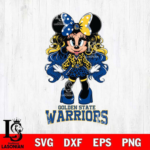 Golden State Warriors Beauty Minnie Mouse Svg Eps Dxf Png File, Digital Download, Instant Download