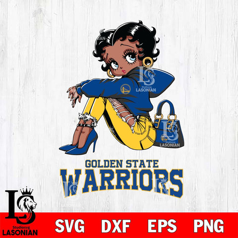 Golden State Warriors Betty Boop Black Fan Girl Svg Eps Dxf Png File, Digital Download, Instant Download