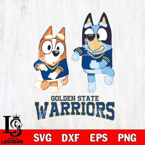 Golden State Warriors Bluey with Chilli Dance Svg Eps Dxf Png File, Digital Download, Instant Download