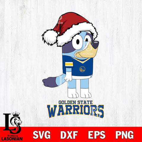 Golden State Warriors Christmas Bluey Hat Svg , Christmas Svg , Bluey svg , Digital Download, dxf eps png pdf file