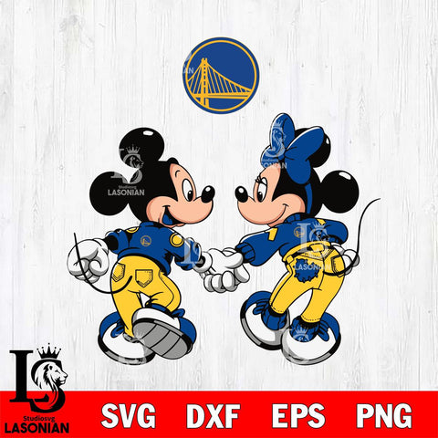 Golden State Warriors Fan Minnie And Mickey Love Svg Eps Dxf Png File, Digital Download, Instant Download