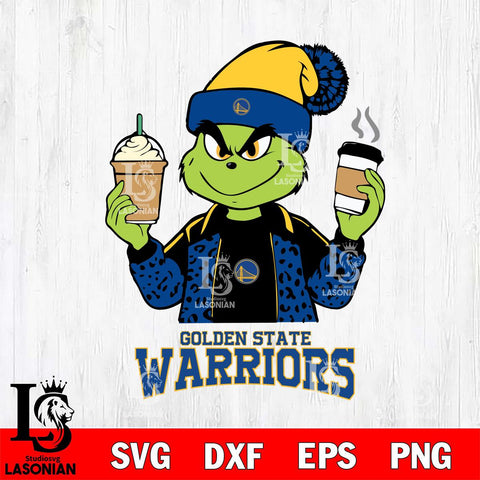 Golden State Warriors Grinch 2 coffee Svg Eps Dxf Png File, Digital Download, Instant Download