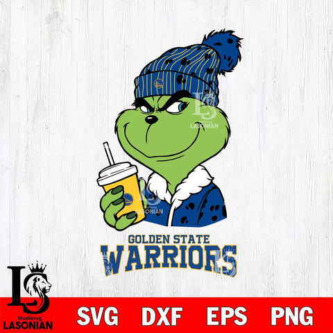 Golden State Warriors Grinch Cofffe Christmas Cut Files Cricut, Svg Dxf Eps Png file , Silhouette