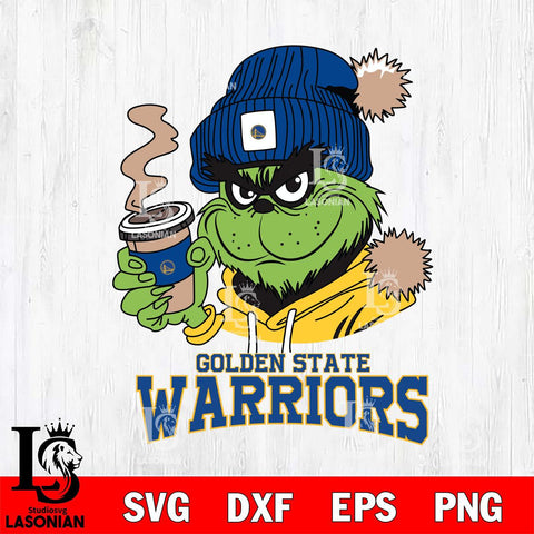 Golden State Warriors Grinch Cofffe Hoodie Cut Files Cricut, Svg Dxf Eps Png file , Silhouette