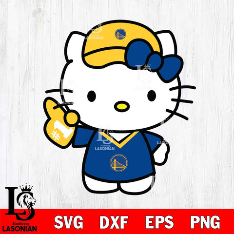 Golden State Warriors Hello Kitty basketball 2 Svg Eps Dxf Png File, Digital Download, Instant Download