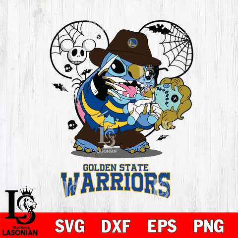 Golden State Warriors Stitch Freddy Krueger Halloween Svg Eps Dxf Png File, Digital Download, Instant Download