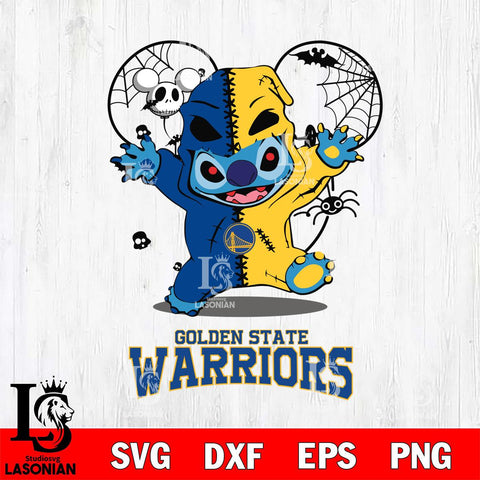 Golden State Warriors Stitch Horror Halloween 2 Svg Eps Dxf Png File, Digital Download, Instant Download