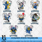 Golden State Warriors Stitch Horror Halloween NBA Bundle Svg Eps Dxf Png File, Digital Download, Instant Download