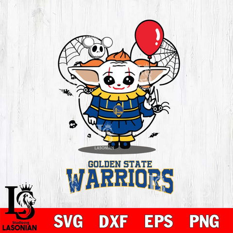 Golden State Warriors Stitch Pennywise Halloween Svg Eps Dxf Png File, Digital Download, Instant Download