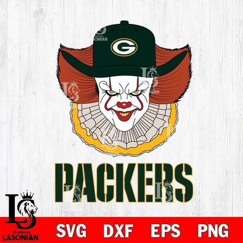 Green Bay Packers Pennywise Horror Sport 12 Svg Eps Dxf Png File, NFL svg, Digital Download, Instant Download