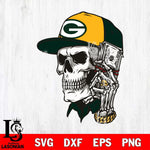 Green Bay Packers Badass Man Skull SVG