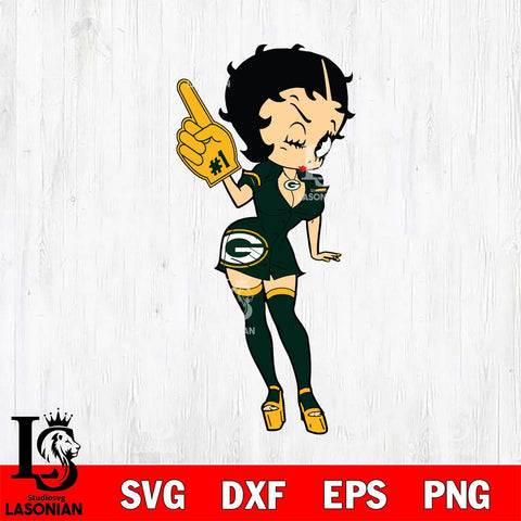 Green Bay Packers Betty Boop Cheering Svg Eps Dxf Png File, Digital Download, Instant Download