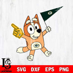 Green Bay Packers Bingo Bluey Flag Svg Eps Dxf Png File,NFL Cut Svg Files,Digital File,Sublimation