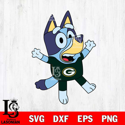 Green Bay Packers Bluey 3 NFL Svg Eps Dxf Png File, Digital Download, Instant Download