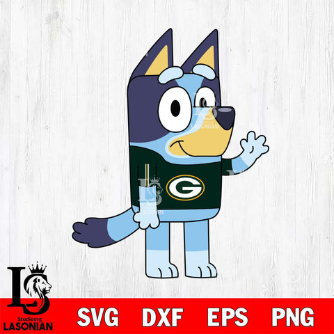 Green Bay Packers Bluey 5 NFL Svg Eps Dxf Png File, Digital Download, Instant Download