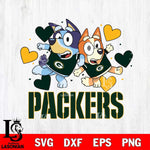 Green Bay Packers Bluey & Bingo 10 Svg Eps Dxf Png File, NFL svg, Digital Download, Instant Download