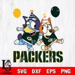 Green Bay Packers Bluey & Bingo 2 Svg Eps Dxf Png File, NFL svg, Digital Download, Instant Download