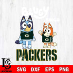 Green Bay Packers Bluey & Bingo 4 Svg Eps Dxf Png File, NFL svg, Digital Download, Instant Download