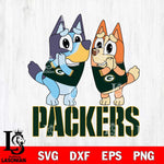 Green Bay Packers Bluey & Bingo 5 Svg Eps Dxf Png File, NFL svg, Digital Download, Instant Download