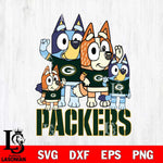 Green Bay Packers Bluey & Bingo 7 Svg Eps Dxf Png File, NFL svg, Digital Download, Instant Download