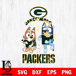 Green Bay Packers Bluey Bingo Dance Mode Svg Eps Dxf Png File, NFL svg, Digital Download, Instant Download