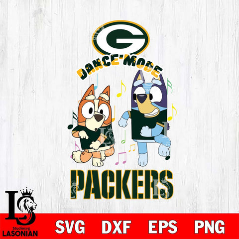 Green Bay Packers Bluey Bingo Dance Mode Svg Eps Dxf Png File, NFL svg, Digital Download, Instant Download