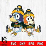 Green Bay Packers Bluey & Bingo Football Svg Eps Dxf Png File, NFL svg, Digital Download, Instant Download