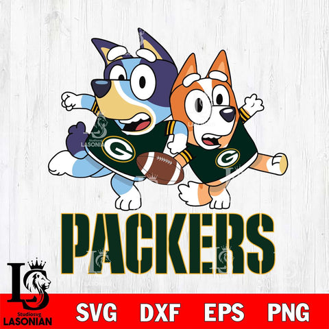 Green Bay Packers Bluey Chilli NFL Svg Eps Dxf Png File, Digital Download, Instant Download