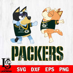 Green Bay Packers Bluey Dance Svg Eps Dxf Png File, Digital Download, Instant Download