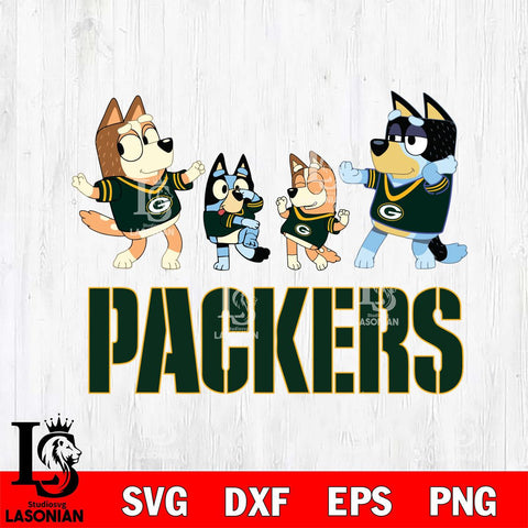 Green Bay Packers Bluey Dance Squats Svg Eps Dxf Png File, Digital Download, Instant Download