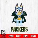 Green Bay Packers Bluey Dracula Halloween Svg Eps Dxf Png File, Digital Download, Instant Download