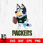 Green Bay Packers Bluey Football Sport Svg Eps Dxf Png File, Digital Download ,Instant Download, Cricut File