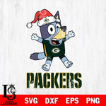 Green Bay Packers Bluey Happy Christmas Svg Eps Dxf Png File, Digital Download