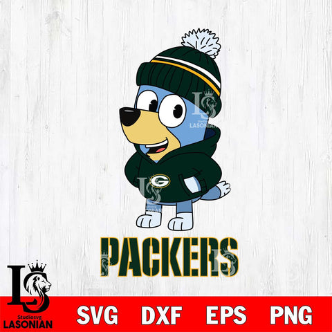 Green Bay Packers Bluey Hoodie Sport Svg Eps Dxf Png File, Digital Download ,Instant Download, Cricut File