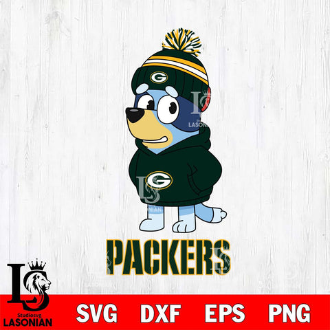 Green Bay Packers Bluey Hoodie rugby Svg Eps Dxf Png File, Digital Download ,Instant Download, Cricut File