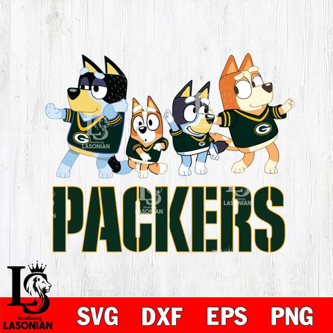 Green Bay Packers Bluey Mode Dance Squats Svg Eps Dxf Png File, Digital Download, Instant Download