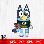 Green Bay Packers Bluey NFL 2 Svg Eps Dxf Png File, Digital Download, Instant Download