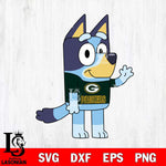 Green Bay Packers Bluey NFL 4 Svg Eps Dxf Png File, Digital Download, Instant Download