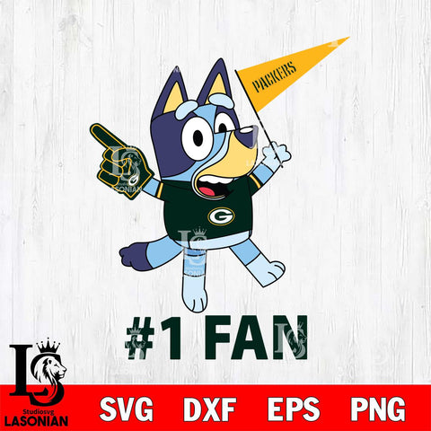 Green Bay Packers Bluey #1 Fan Cricut Files,Bluey Svg file,Digital Download ,Instant Download