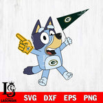 Green Bay Packers Bluey flag NFL Svg Eps Dxf Png File, Digital Download, Instant Download