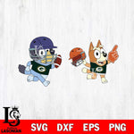 Green Bay Packers Bluey football Svg Eps Dxf Png File, Digital Download, Instant Download