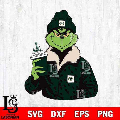 Green Bay Packers Boujee Grinch 12 Svg Eps Dxf Png File, Digital Download, Instant Download