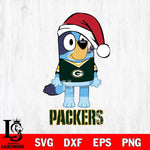 Green Bay Packers Christmas Bluey Sport Svg Eps Dxf Png File,Cut Svg Files, Digital File, Sublimation