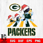 Green Bay Packers Christmas Family Bluey Walking Svg Eps Dxf Png File,Cut Svg Files, Digital File, Sublimation